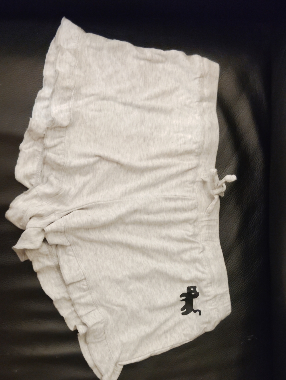 Gray Shorts With Ruffle Bottom - Picture 1 of 7